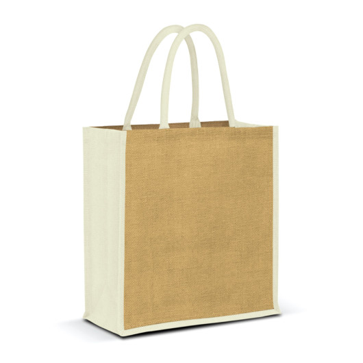 White Riviera Jute Tote Bags